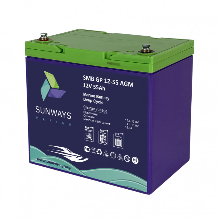 Аккумуляторная батарея Sunways Marine SMB GP 12-55 AGM купить в Самаре