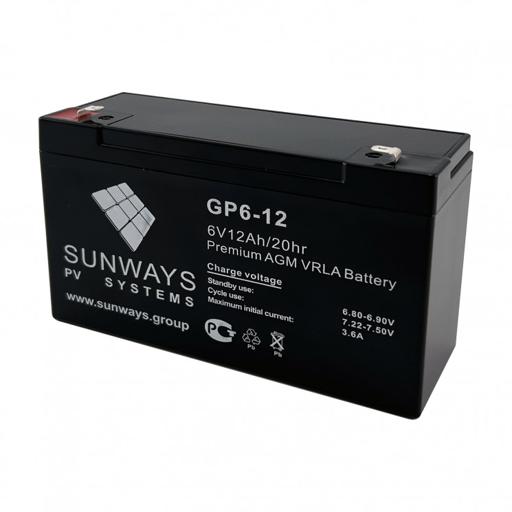 Аккумуляторная батарея SUNWAYS GP 6-12 купить в Самаре