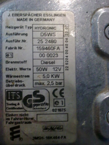 Блок управления Hydronic D5WS 12V, Ford Focus/Kuga 252480 купить в Самаре