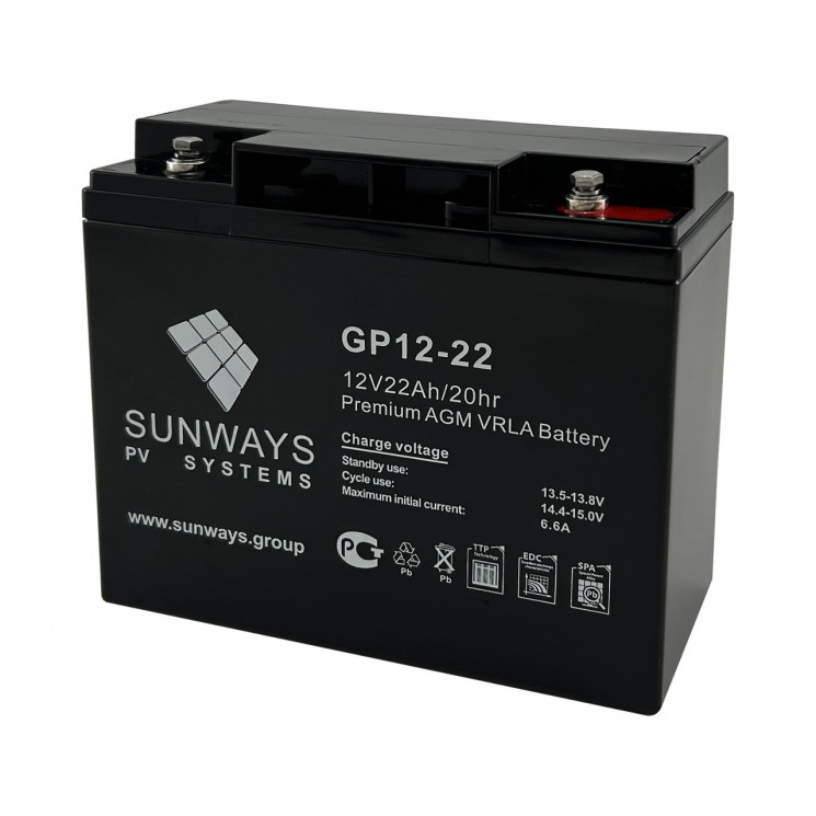 Аккумуляторная батарея SUNWAYS GP 12-22 купить в Самаре